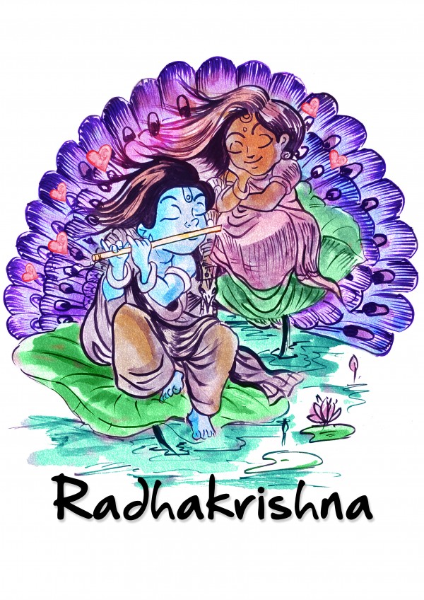 RADHA KRISHNA AS CHILDREN by ASP ARTS